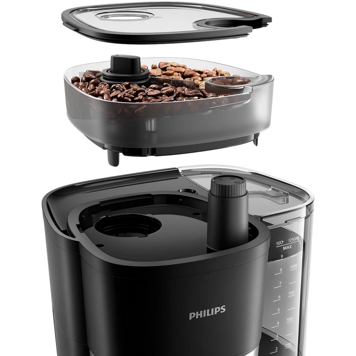 Philips All-in-1 Brew Drip Coffee Maker, 1.25 L, Black and Silver, HD7900/50