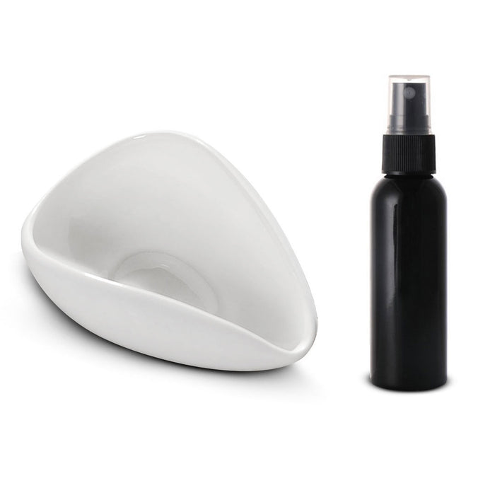 MIBRU White Ceramic Coffee & Tea Dosing Tray with 30ml Spray Bottle – J-1098
