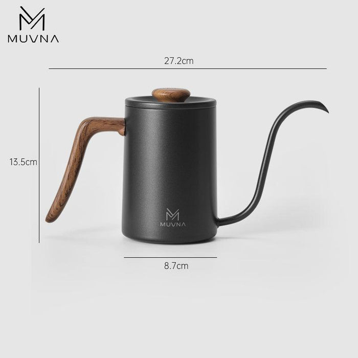 MUVNA Gooseneck Pour Over Kettle 600ml – Black | إبريق تقطير القهوة موفنا 600 مل – أسود
