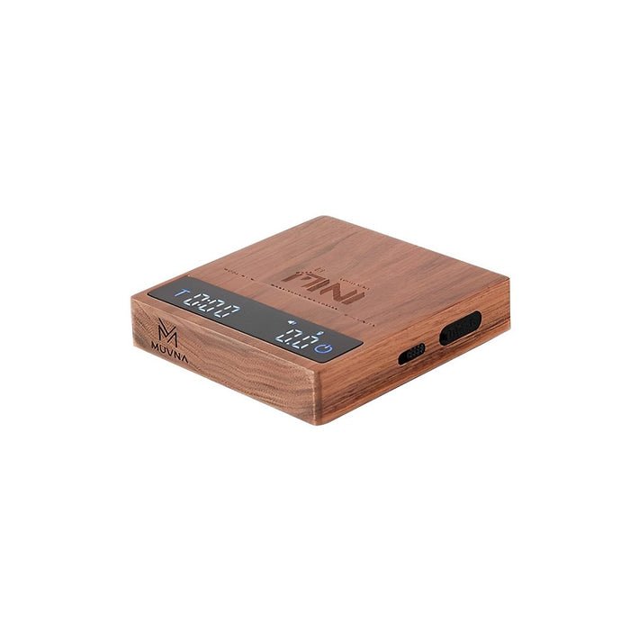MUVNA Mini Smart Coffee Scale – Solid Walnut Wood | ميزان قهوة MUVNA Mini Smart الرقمي بخشب الجوز الطبيعي – بني خشبي