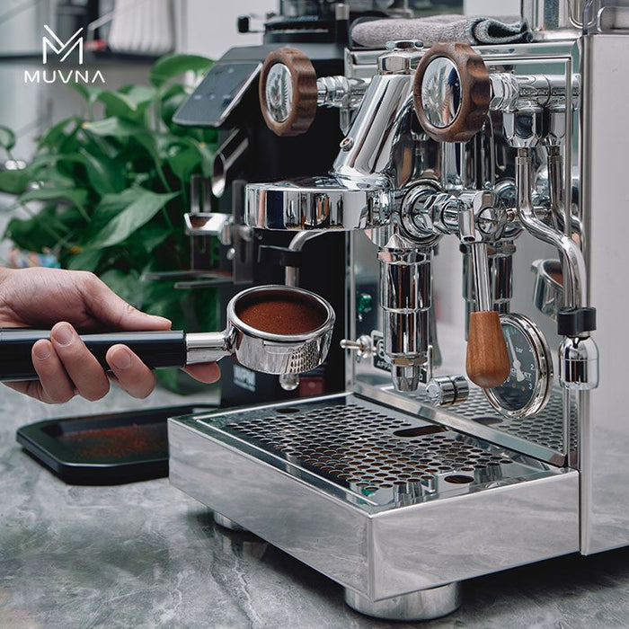 MUVNA E61 3-in-1 Espresso Portafilter with Black ABS Handle – 58mm, 2-Ear