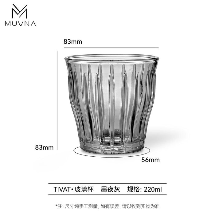 MUVNA Tivat Coffee Glass 220ml – Grey| كوب قهوة زجاجي MUVNA سعة 220 مل – رمادي
