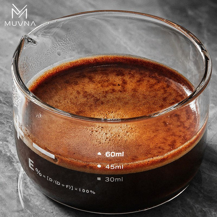 MUVNA Xingyu Double-Walled Espresso Glass Cup 100ml – Colorful Transparent | كوب إسبريسو زجاجي MUVNA Xingyu سعة 100 مل – شفاف ملون
