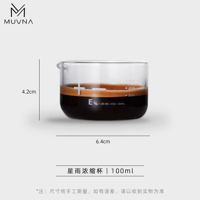 MUVNA Xingyu Double-Walled Espresso Glass Cup 100ml – Colorful Transparent | كوب إسبريسو زجاجي MUVNA Xingyu سعة 100 مل – شفاف ملون