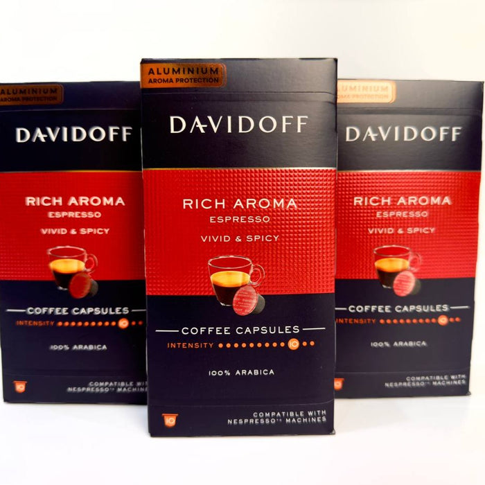 Buy 2 Get 1 Free - Davidoff - Espresso Rich Aroma Capsules 10 Pieces | اشترِ 2 واحصل على 1 مجانًا دافيدوف -  كبسولات اسبريسو ريتش اروما نسبريسو 10 كبسولات