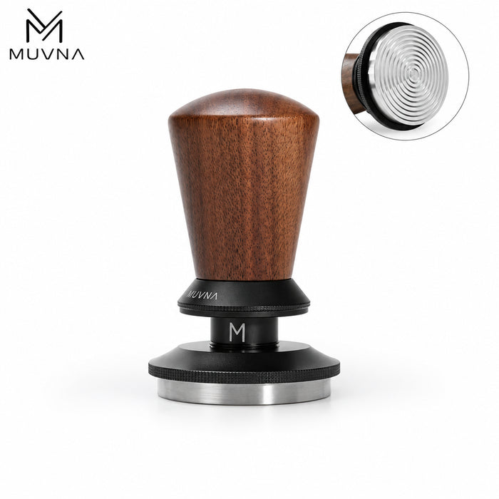 MUVNA Adjustable Coffee Tamper – Walnut – 53mm – Threaded Base