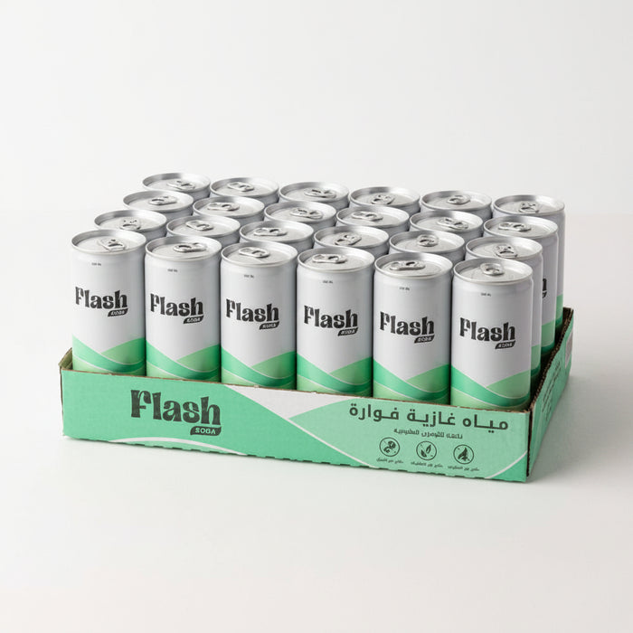 Flash - Soda Sparkling Water with Lemon Flavor 250 ml 24 Pcs | فلاش - مشروب الصودا مياه الغازية بنكهة الليمون 250 مل 24 حبة