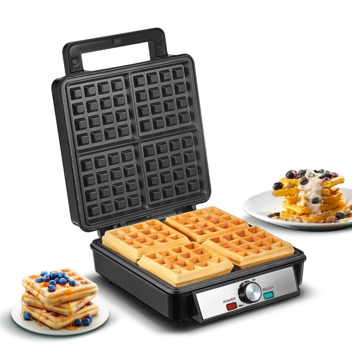 Orca - Waffle Maker 4 Slices 1200 Watts - Black