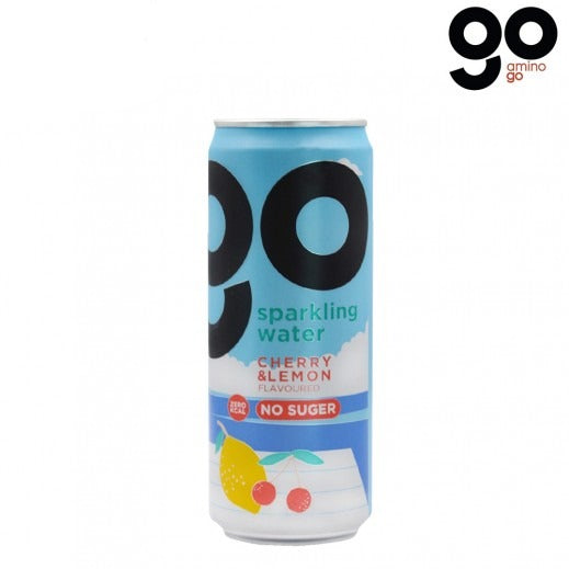 Amino Go - Sugar  Free Cherry & Lemon Sparkling Drink 330 ml  |  أمينو جو - مشروب غازي  بنكهة الكرز والليمون الخالي من السكر  330 مل