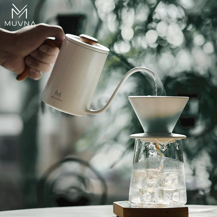 MUVNA Gooseneck Pour Over Kettle 600ml – White | إبريق تقطير القهوة موفنا 600 مل – أبيض