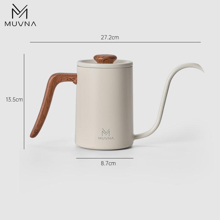 MUVNA Gooseneck Pour Over Kettle 600ml – White | إبريق تقطير القهوة موفنا 600 مل – أبيض