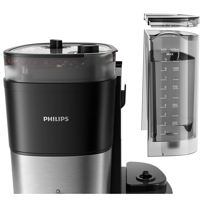 Philips All-in-1 Brew Drip Coffee Maker, 1.25 L, Black and Silver, HD7900/50