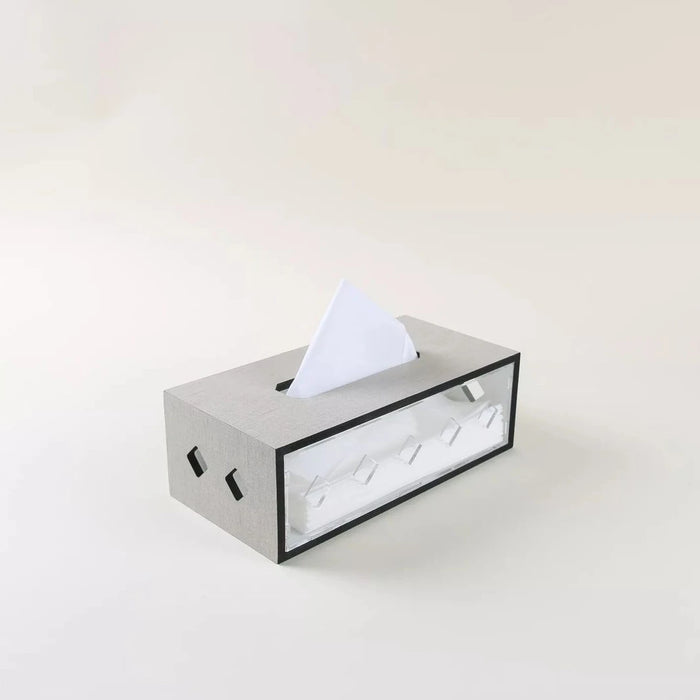 Unit - Wood Tissue Box - White | علبة مناديل - ابيض