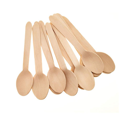 Flexi - Wooden Spoon 16 cm ( 100 PCS ) | ملاعق خشبية 16 سم ( 100 حبة )