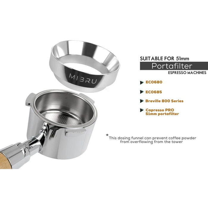MIBRU-51mm Magnetic Coffee Dosing Ring – Silver