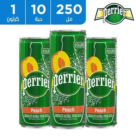 PERRIER - Natural Mineral Water with Peach Flavor 10 X 250 ml