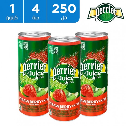 PERRIER - Strawberry & Kiwi Flavored Juice 4 X 250 ml  |  بيريه - عصير بنكهة الفراولة والكيوي