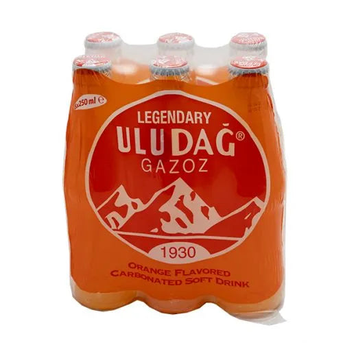 Legendary Uludağ Orange Flavor Gazoz (250 ml) * 6 Pcs  | كازوز أولوداغ الأسطوري بنكهة البرتقال ( 250 مل ) * 6 حبة