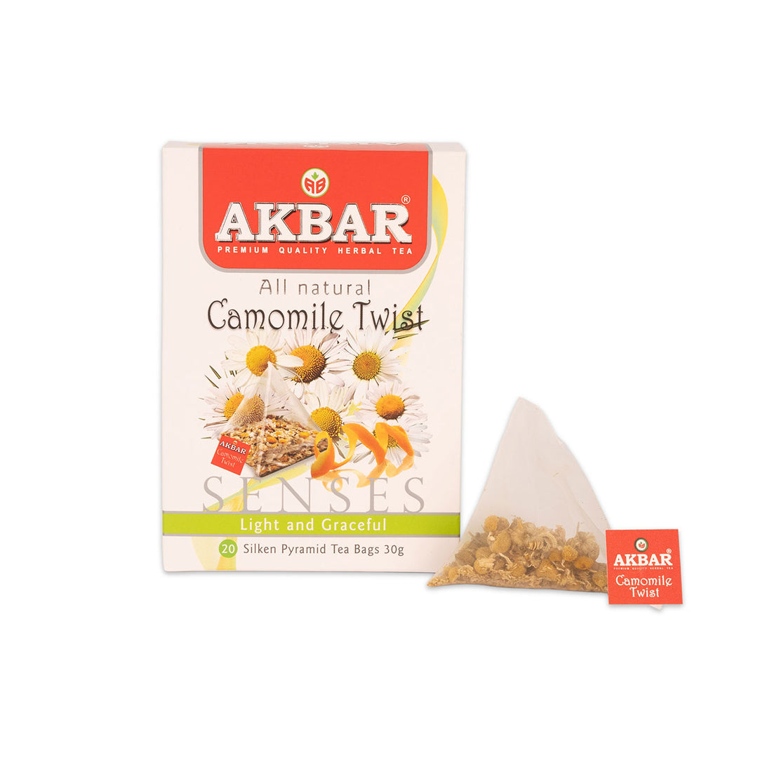 أكبر - شاي البابونج 20 كيس هرمي  |  Akbar - Camomile Twist Tea  20 Pyramid  Bag