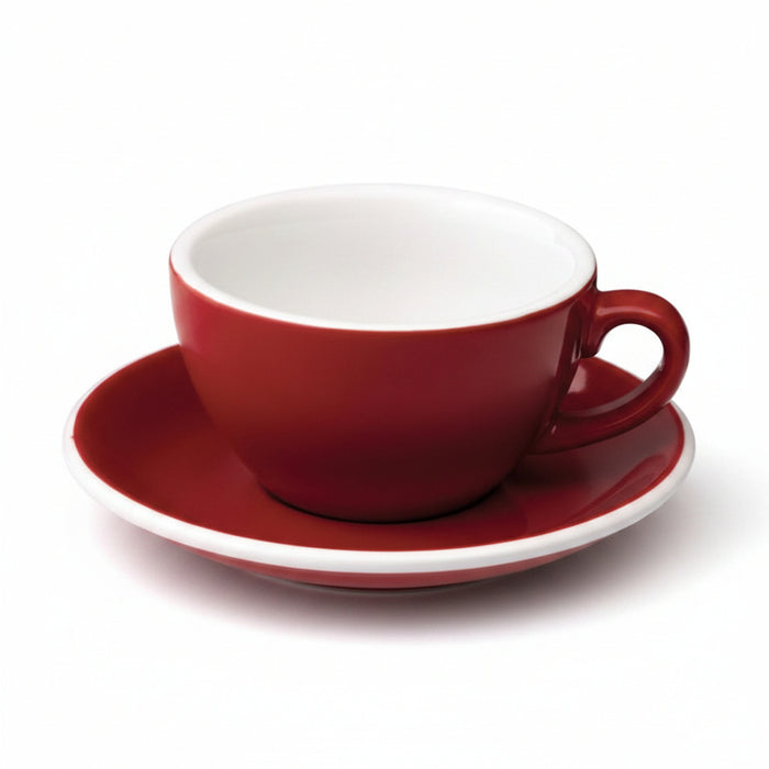 Acme - Red cup 280 ml with saucer | أكمي - كوب اسبريسو احمر 280 مل مع صحن