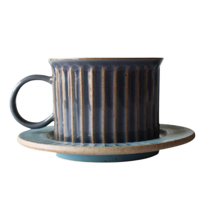 Gray stone - Blue stone cup with Saucer 300 ml