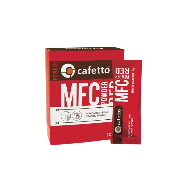 Cafetto MFC Powder Red Sachet For Milk Systems 12 Bags | كافيتو بودرة تنظيف أنظمة الحليب
