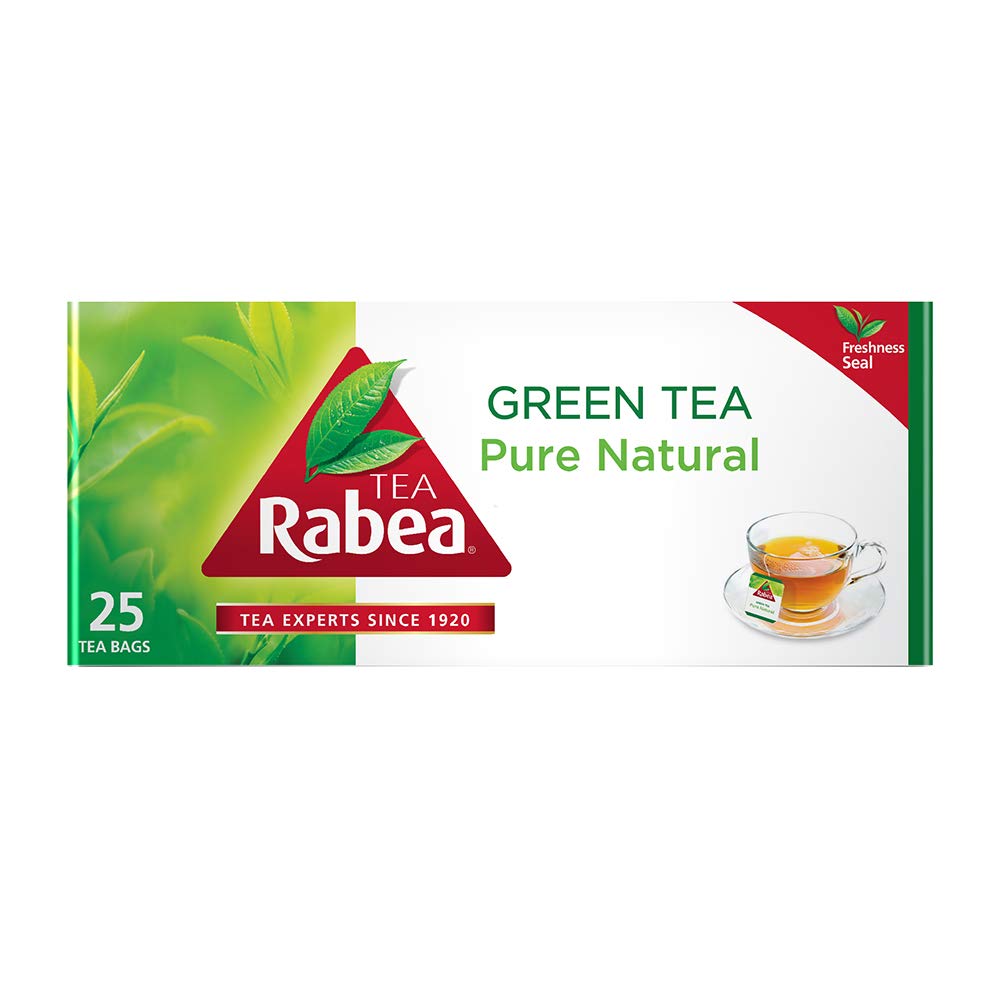 Rabea Tea - Green Tea Pure Natural - 25 tea bags | شاي ربيع - شاي أخضر صافي طبيعي - 25 كيس شاي