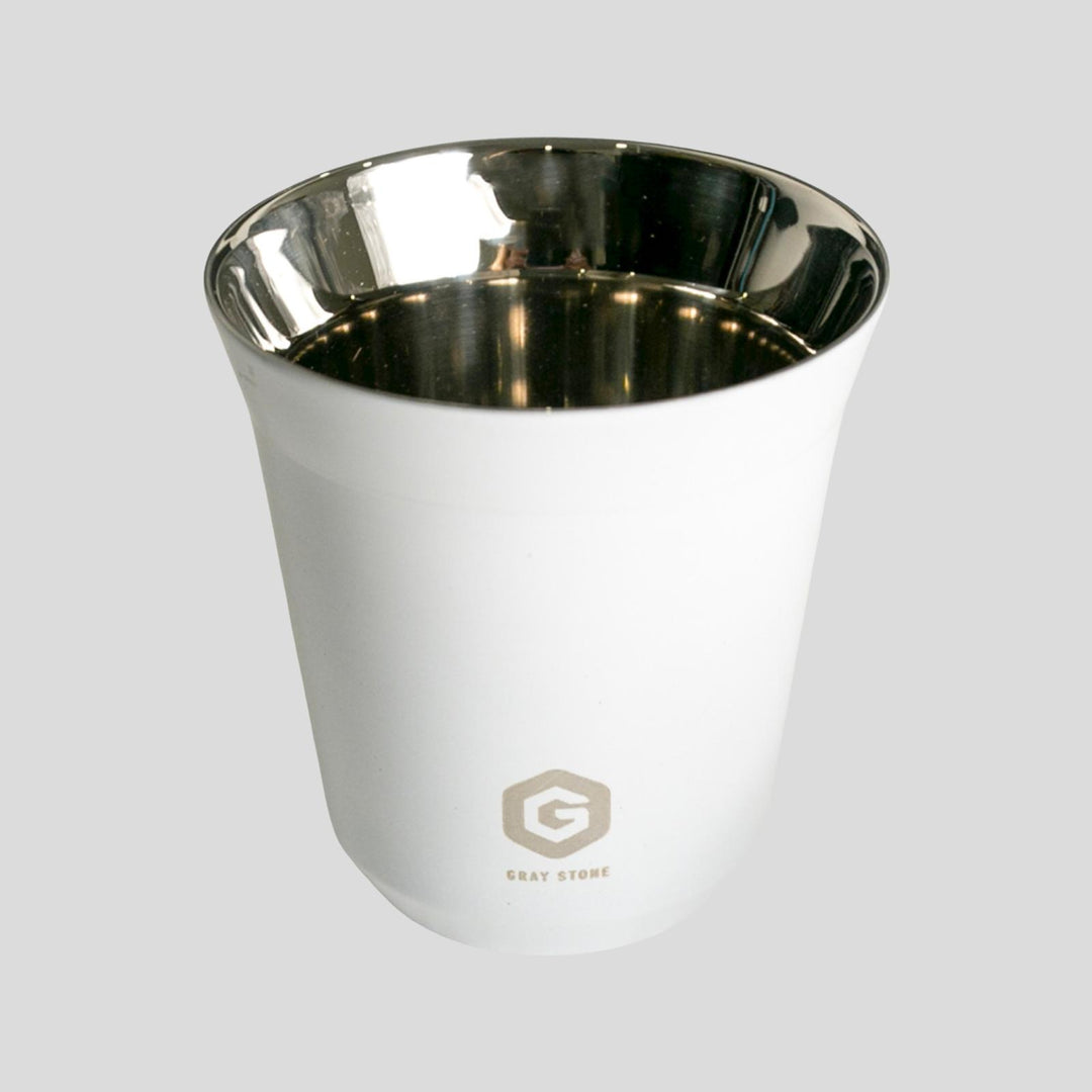 Gray stone - stainless steel cup White 160ml | غراي ستون - كوب ستانلس ستيل أبيض