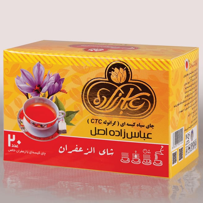 Albbaszadeh - Black tea with pare saffron 20 Bag | عباس زاده - شاي أسود بالزعفران 20 كيس