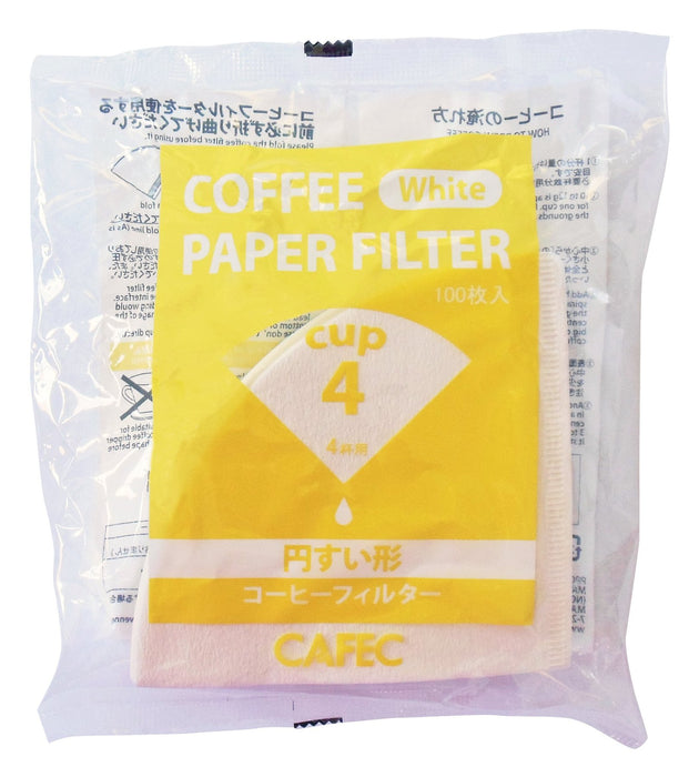 CAFEC Traditional cone-shaped paper filter 100pcs/pack size 4