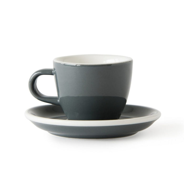 Acme - Grey espresso cup 70 ml with saucer | أكمي - كوب اسبريسو رمادي 70 مل مع صحن