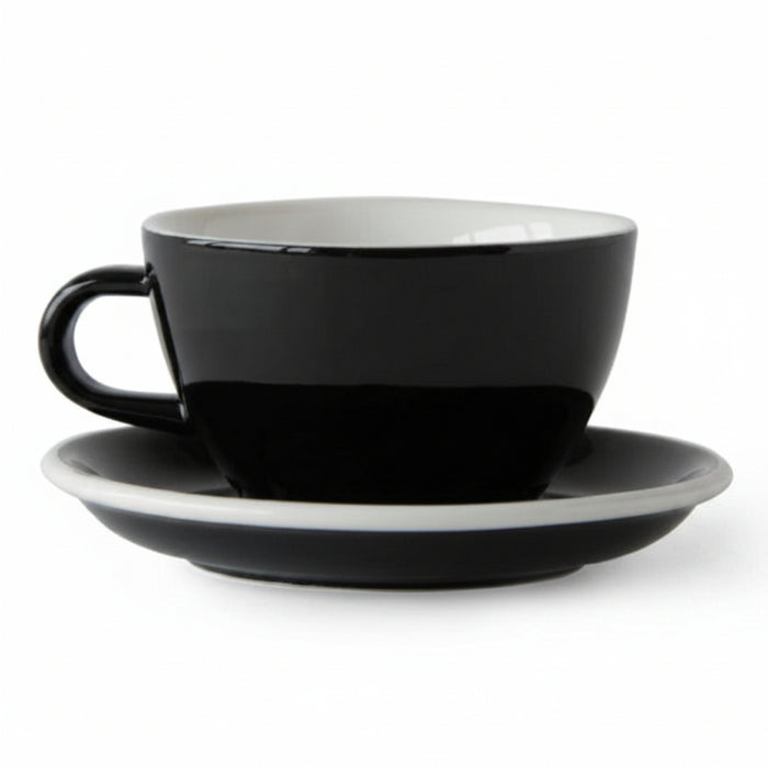 Acme - Black cup 280 ml with saucer | أكمي - كوب اسبريسو اسود 280 مل مع صحن