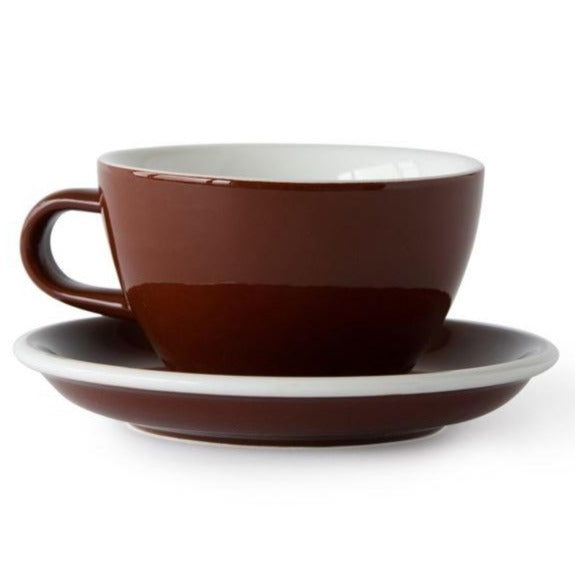 Acme Brown Latte  cup 280ml one cup with saucer |اكمي - كوب اللاتيه  280ملي مع صحن لون بني