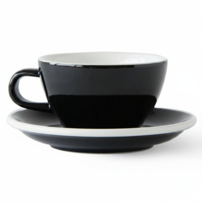Acme - Black cup 190 ml with saucer | أكمي - كوب اسبريسو اسود 190 مل مع صحن