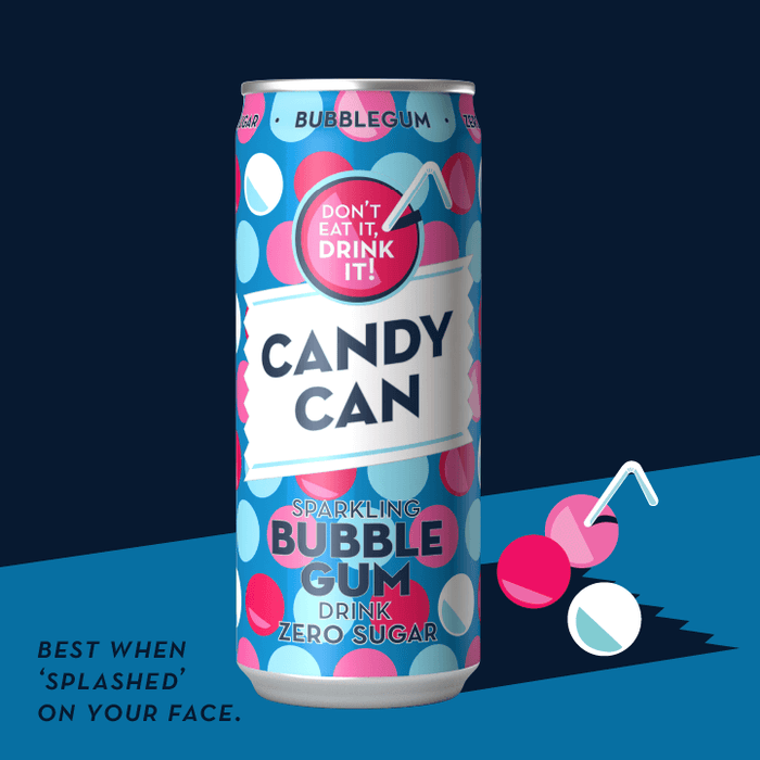 Candy Can - Bubblegum Sugar Free Rocket 330 ml  |  كاندي كان - مشروب فوار باللبان 330 مل