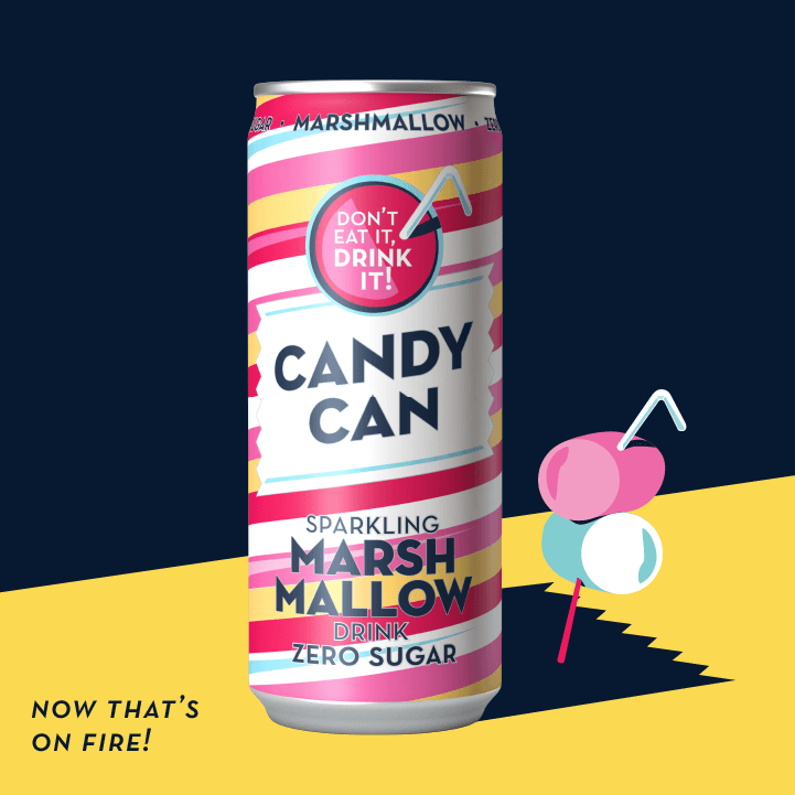 Candy Can - Marsh Mallow Sugar Free Rocket 330 ml  |  كاندي كان - مشروب فوار بالمارشميلو 330 مل