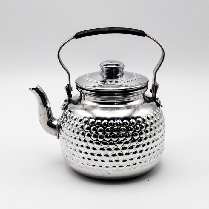 Engraved Shiny Round Tea Pot [1] - ( 1.250 Liter )
