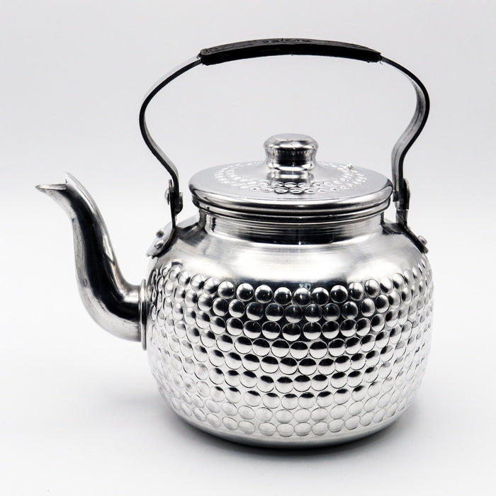 Engraved Shiny Round Tea Pot [3] - ( 2 Liter )