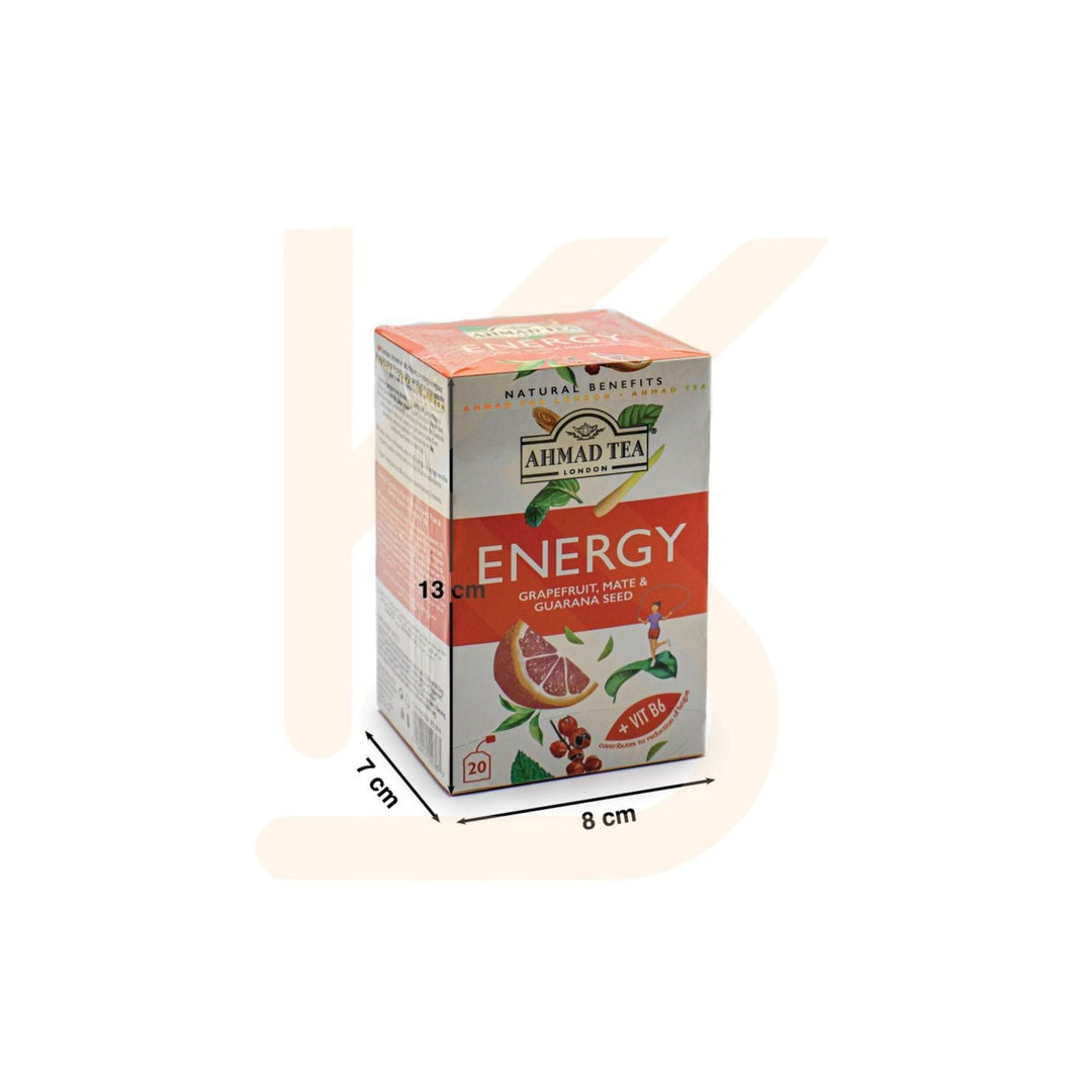 Ahmad Tea - Energy Grapefruit, Mate & Guarana Seed 20 Bag |  شاي احمد - الجريب فروت ، المتة وبذور غرنا