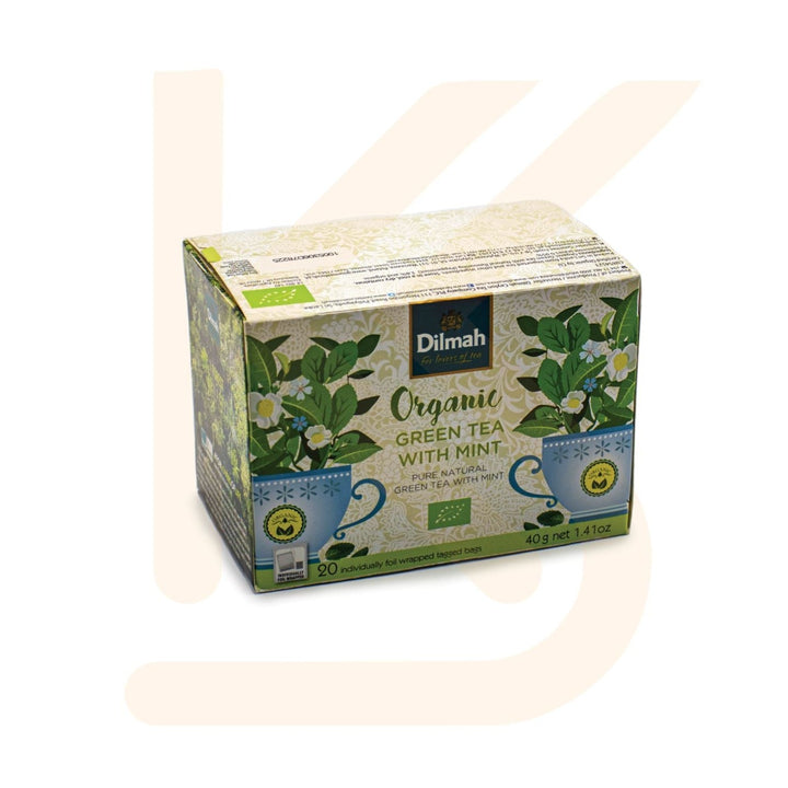 Dilmah Organic Green Tea With Mint 20 bags | ديلما شاي أخضر عضوي بالنعناع
