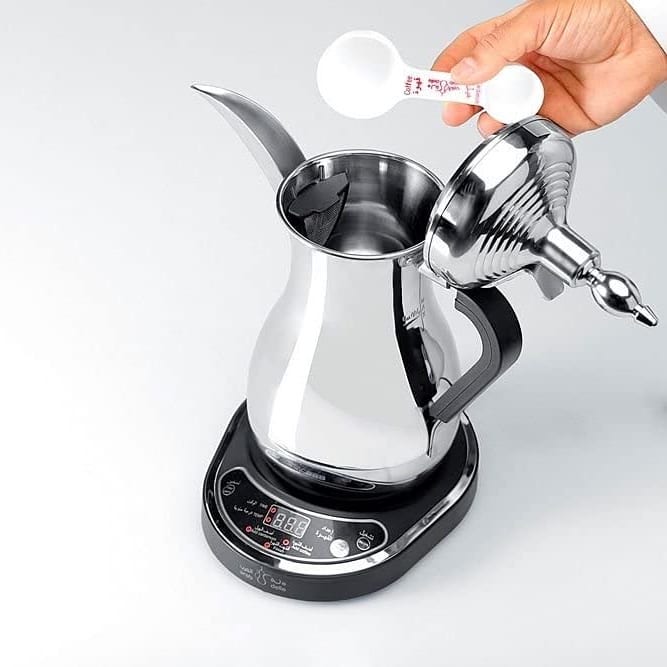 Arabic Dallah 800W Electric Coffee Maker – 800 ml (Silver)
