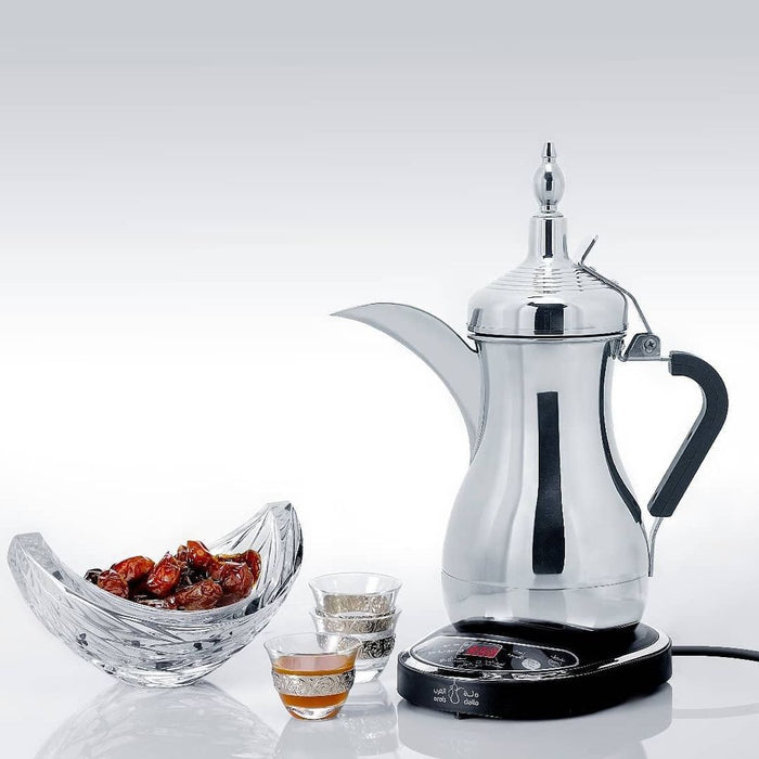 Arabic Dallah 800W Electric Coffee Maker – 800 ml (Silver)