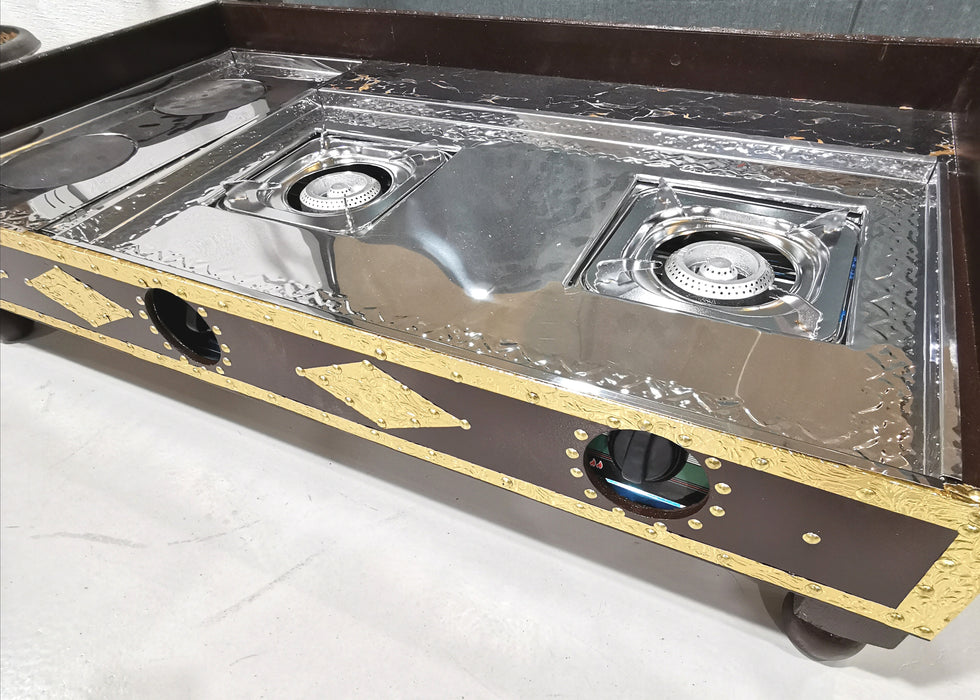 دوة ذهبي - 2 غاز 2 كهرباء - رخام -