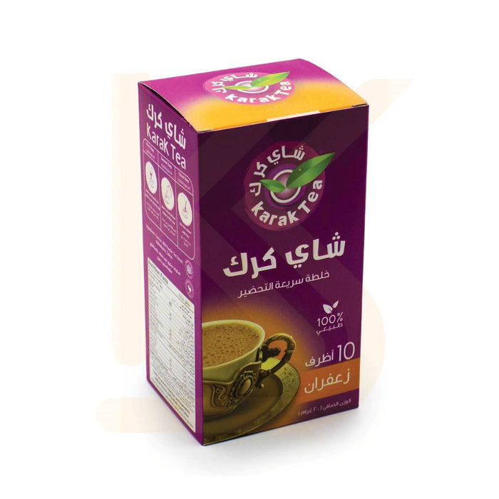 كرك شاي بنكهة الزعفران سريع التحضير  140 جم (10 أكياس) |Karak Tea - With Saffron Flavor 140g (10 Sachets)