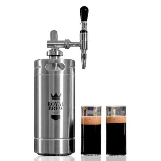 Royal Brew - Nitro Cold Brew Coffee Maker Keg Silver 4 Liter | رويال برو صانعة النيترو كولد برو