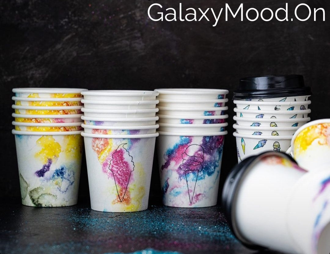 Perlletion Paper Cups |  Galaxy Mood Collection 20*8OZ Cups |  مجموعة أكواب جالاكسي المميزة حجم 8 اوز