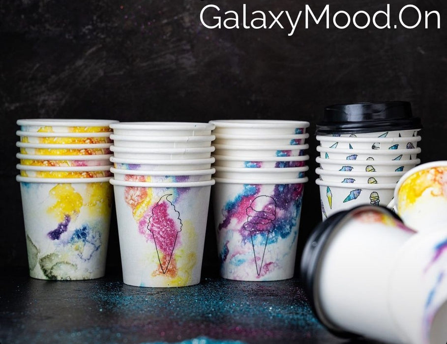 Perlletion Paper Cups Galaxy Mood Collection 32*4OZ Cups