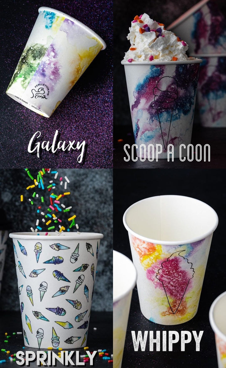 Perlletion Paper Cups |  Galaxy Mood Collection 32*4OZ Cups |  مجموعة أكواب جالاكسي المميزة حجم 4 اوز