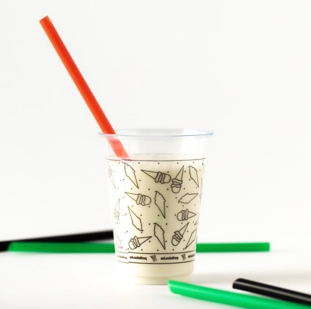 Perlletion Plastic Cups|  Galaxy   20*12OZ Cups |  مجموعة أكواب جالاكسي الشفافة البلاستيكية  مع الاعواد حجم 12 اوز