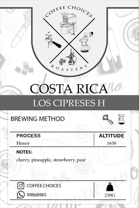 Coffee Choices - Costa Rica Los Cipreses Honey Process 250 g Filter & Espresso Preparation